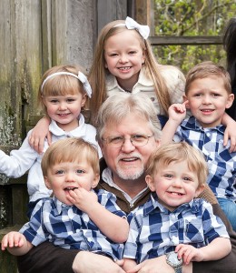 grandpa and 5 grandchildren